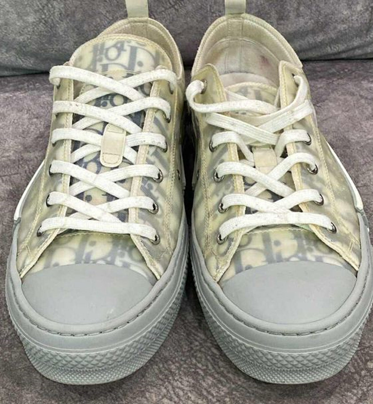 [Pre-Used] Dior B23 Low Oblique Grey Navy Sneaker