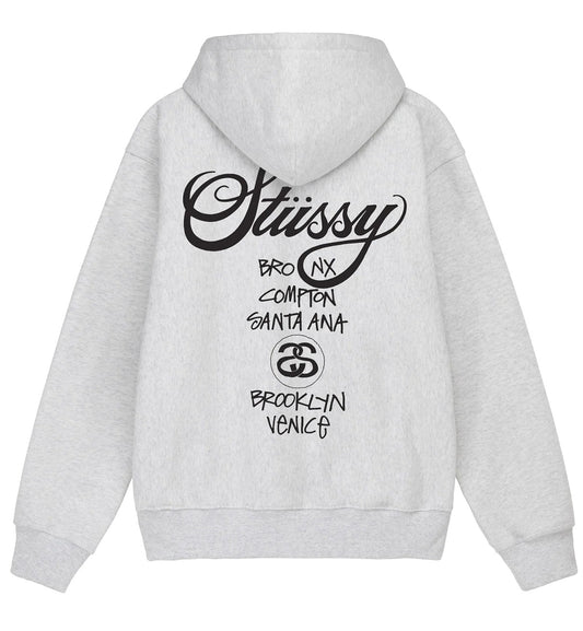 Stussy World Tour Hoodie (Grey)