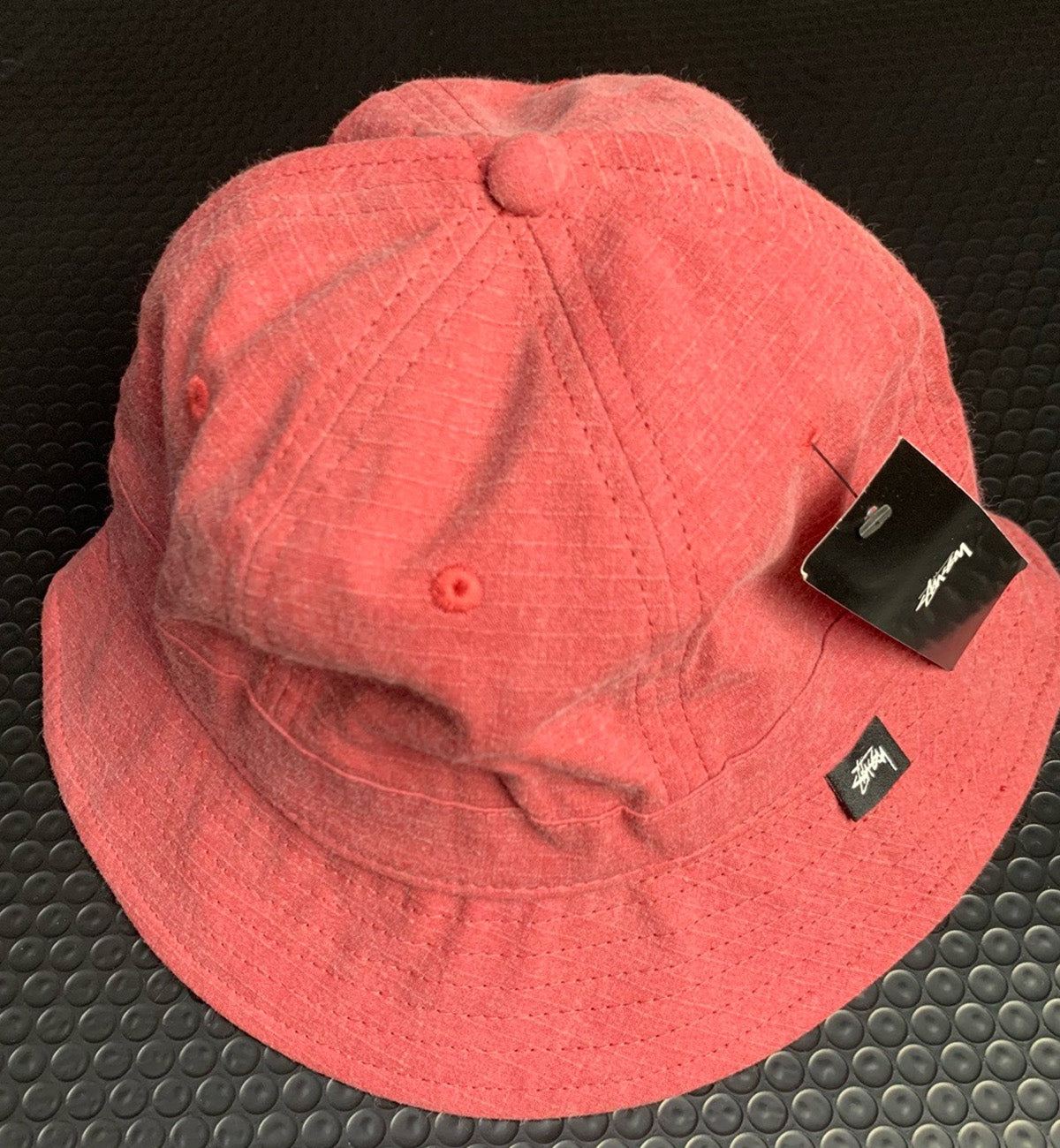 Stussy Washed Ripstop Bell Bucket Hat (Red)