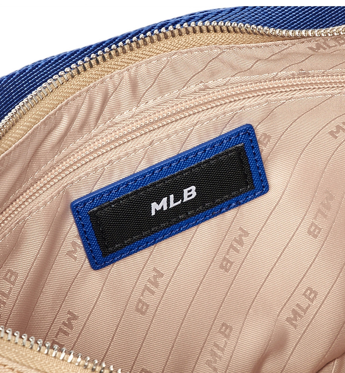 MLB Big Classic Monogram Jacquard L-Hobo Bag (Beige Blue)