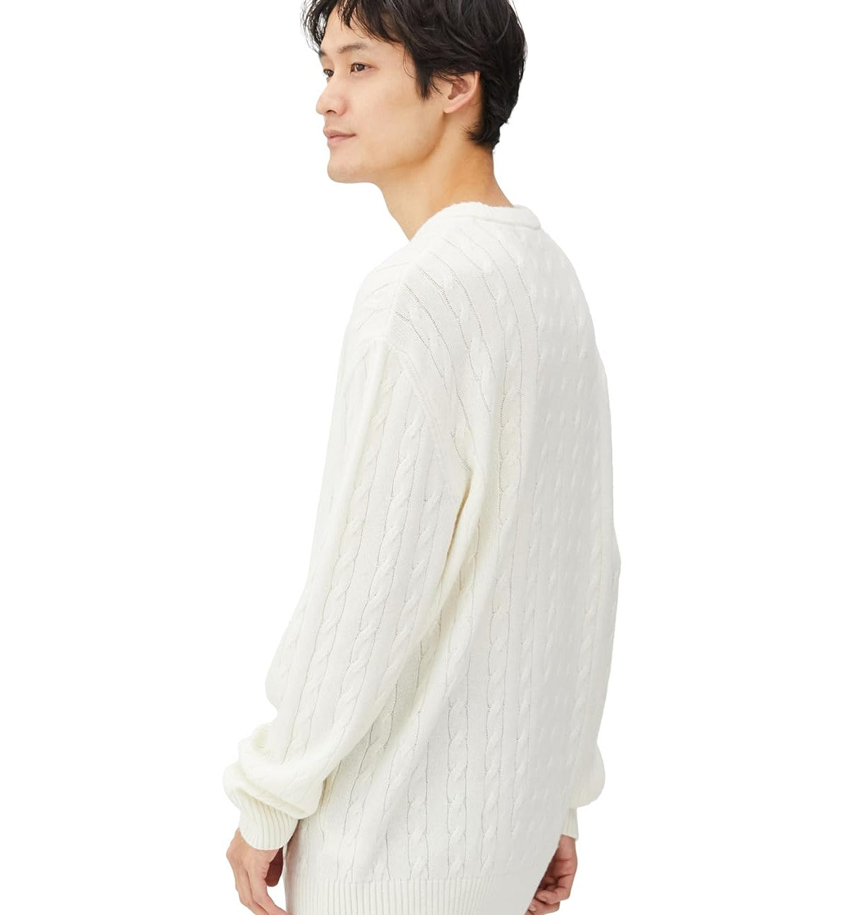 Lacoste Responsible Wool Cable Knit Sweater (Off-White)