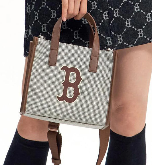 MLB Big Logo Canvas S Tote Bag Boston Redsox