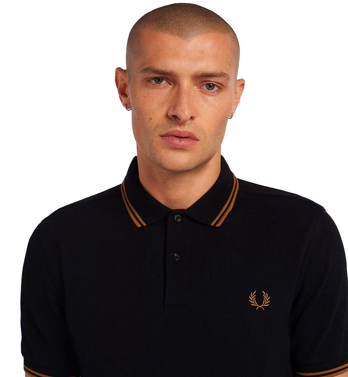 Fred Perry Bronze Double Stripe Black Polo Shirt