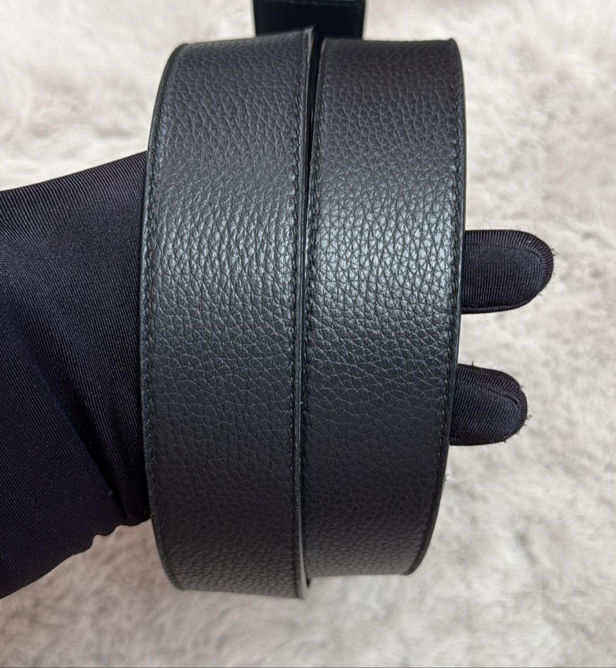[Pre-used] Dior Belt Reversible with Silver Logo