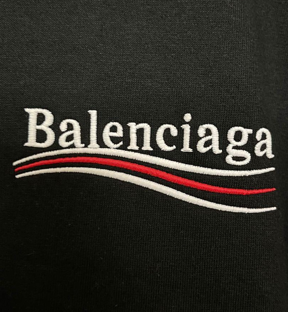 Balenciaga Political Campaign Embroidered Logo T-shirt (Black)