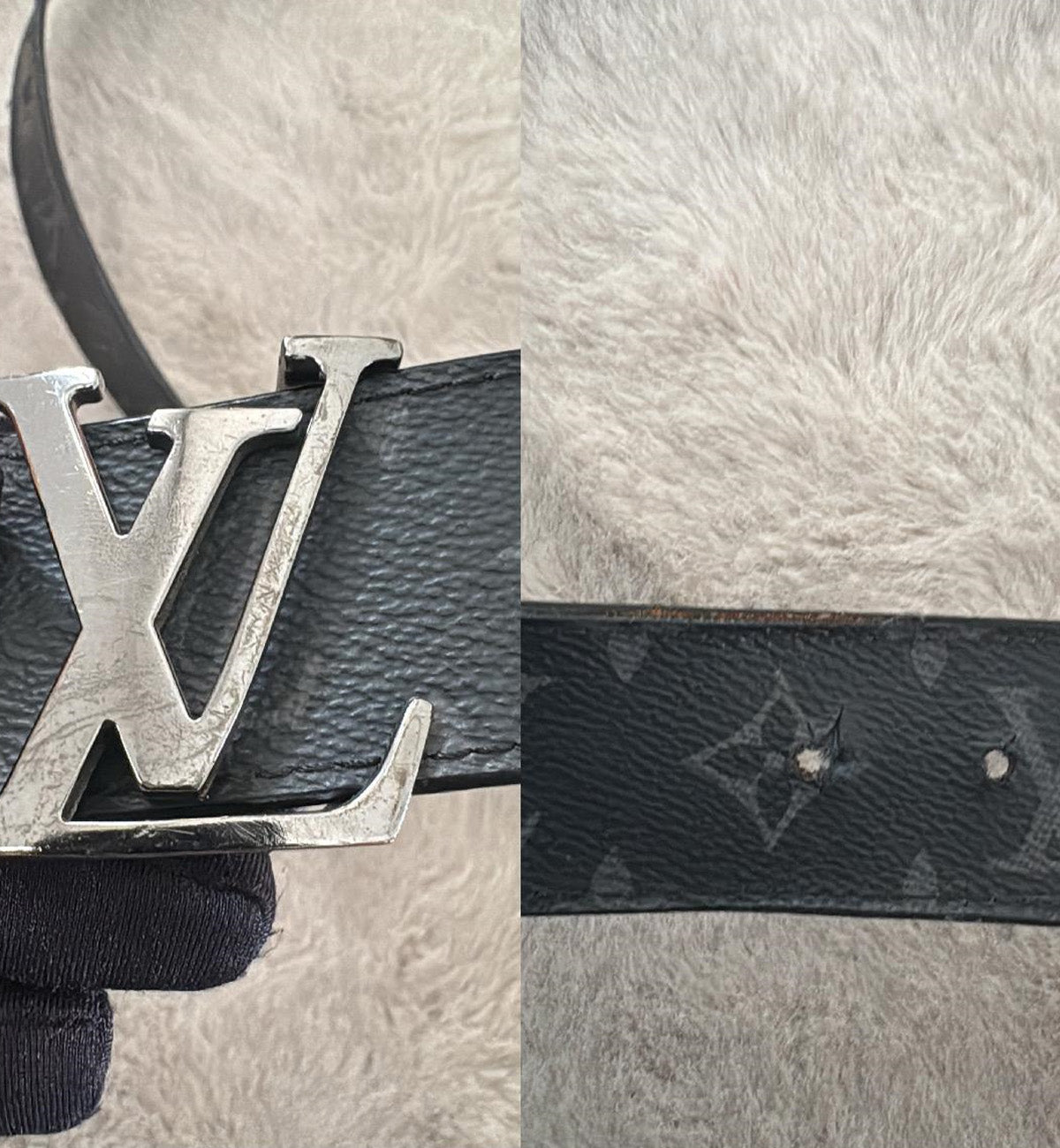 [Pre-Used] LV Belt Monogram Eclipse Reversible Black