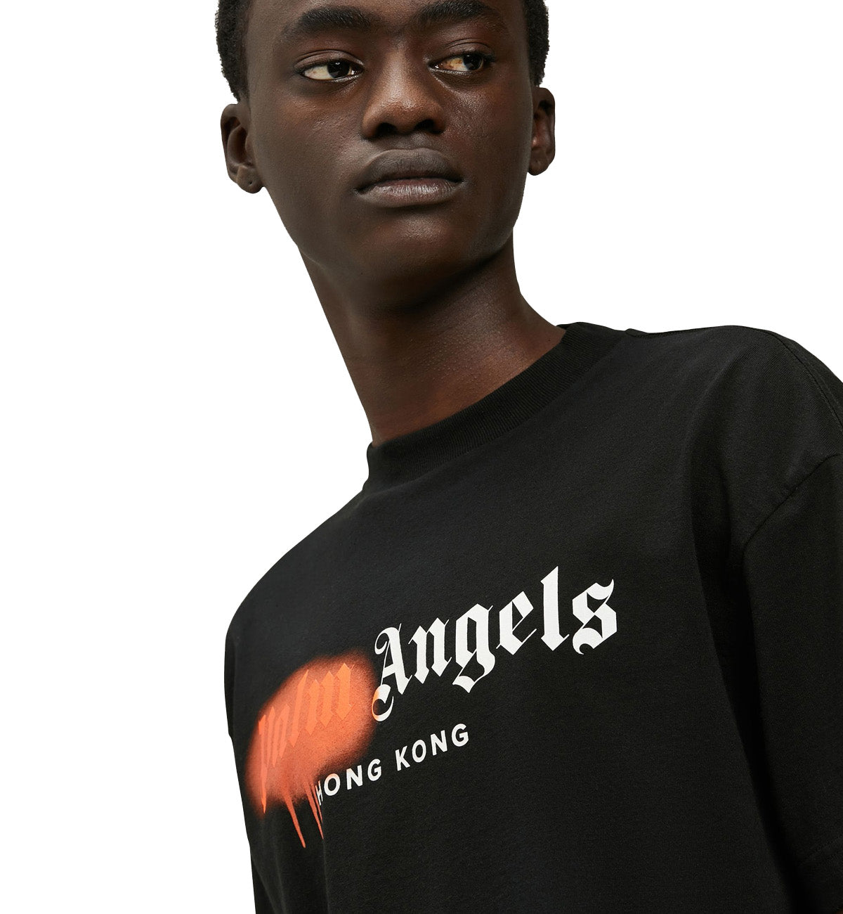 Palm Angels Hong Kong Sprayed T-Shirt (Black)