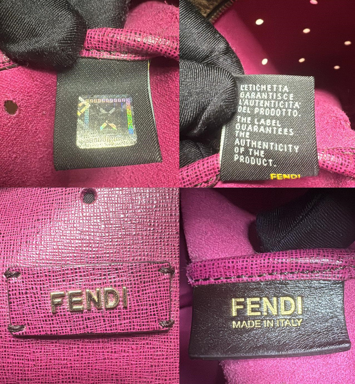 [Pre-used] Fendi Tote Bag Perforated Pink Zukka