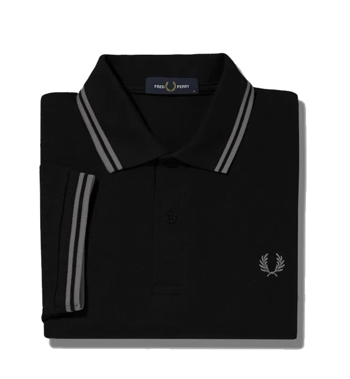 Fred Perry Grey Twin Tipped Black Polo Shirt