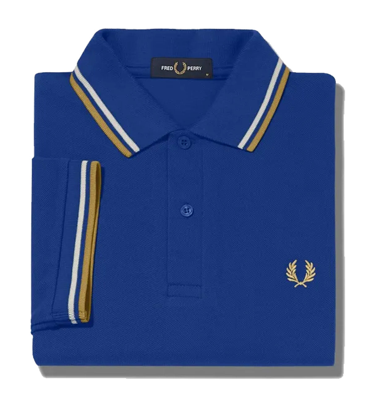 Fred Perry Yellow White Stripe Blue Polo Shirt