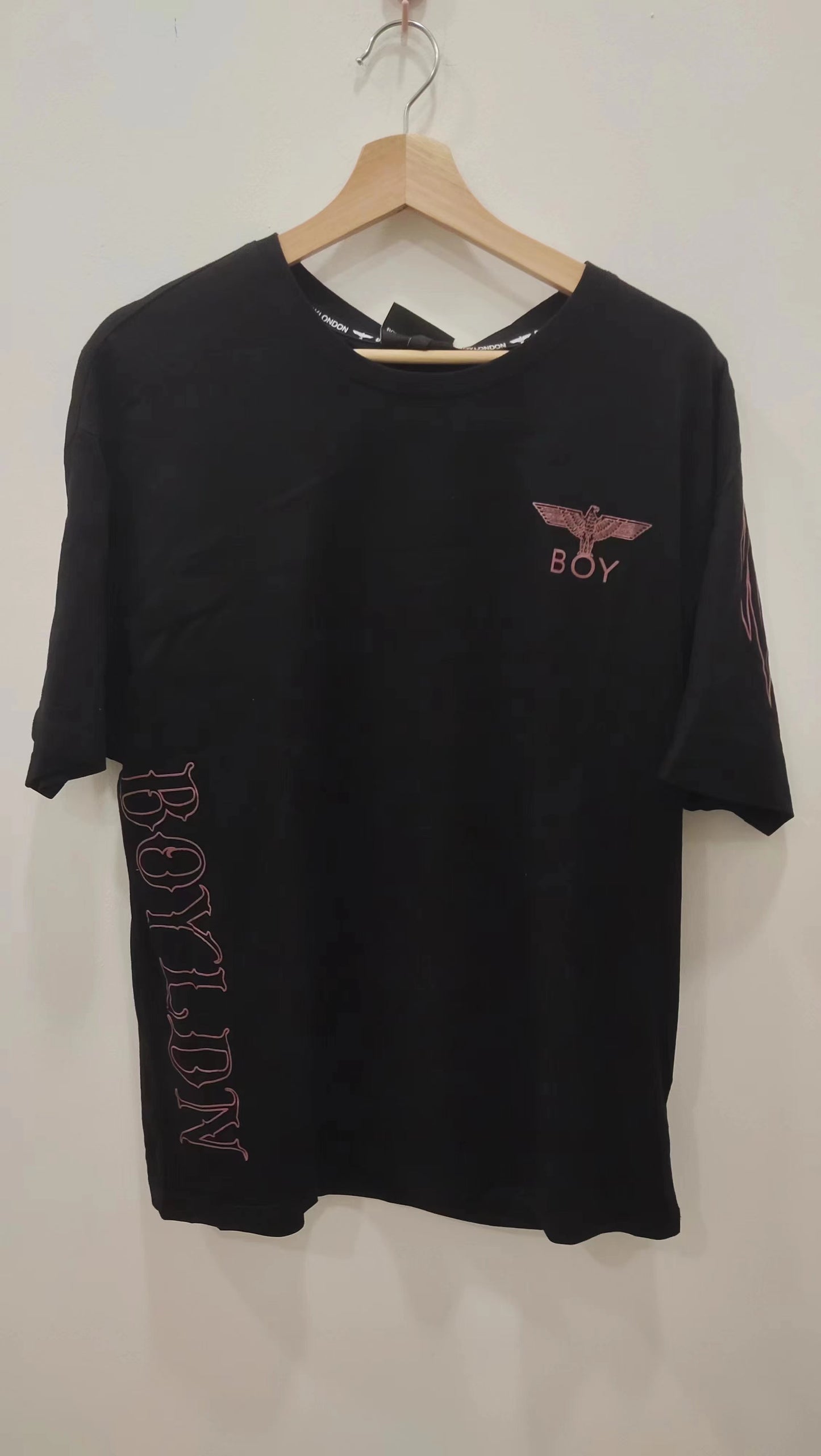 Boy London Pink Eagle Wing Leave The Kid Alone Tee