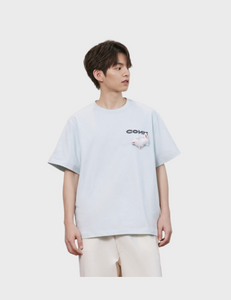 Conklab Side Bunny And Wording T-shirt - Light Blue