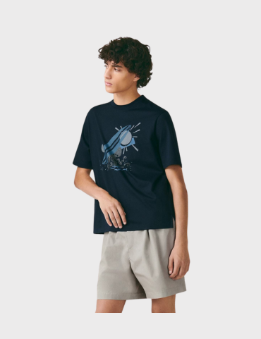 Hermes "Poulp'Watch"T-Shirt - Dark Blue