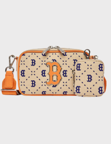 MLB Diamond Monogram Jacquard Mini Crossbody Bag-BOSTON RED SOX