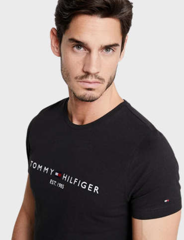 Tommy Hilfiger Organic Cotton Logo T-shirt SS23 (Black)