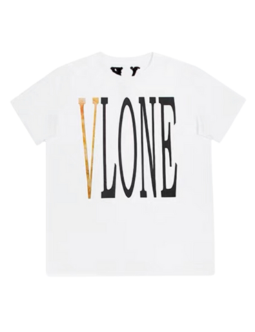 Vlone Staple TieDye Orange Logo T-shirt SS23 (White)