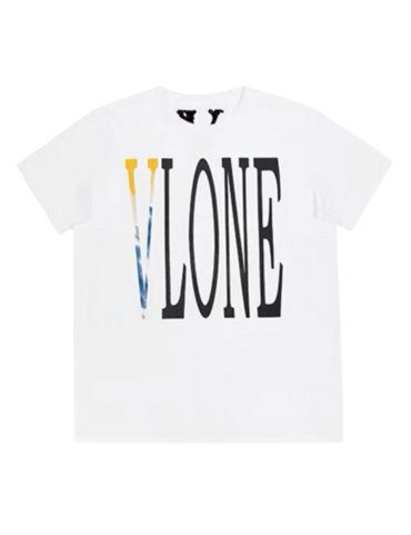 Vlone Staple TieDye Yellow/Blue Logo T-shirt SS23 (White)