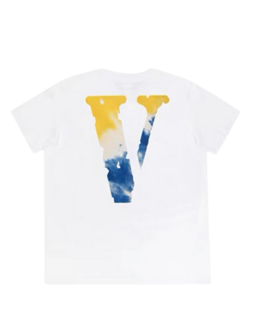 Vlone Staple TieDye Yellow/Blue Logo T-shirt SS23 (White)