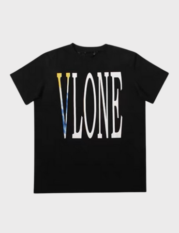 Vlone Staple TieDye Blue Logo T-shirt SS23 (Black)