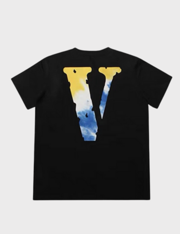 Vlone Staple TieDye Blue Logo T-shirt SS23 (Black)
