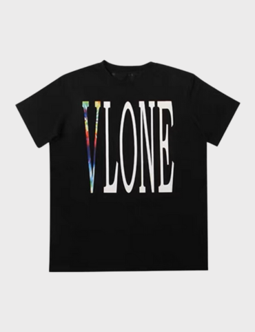Vlone Staple Rainbow Colour Logo T-shirt SS23 (Black)