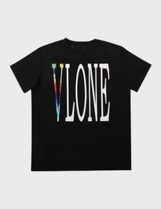 Vlone Staple Rainbow Colour Logo T-shirt SS23 (Black)