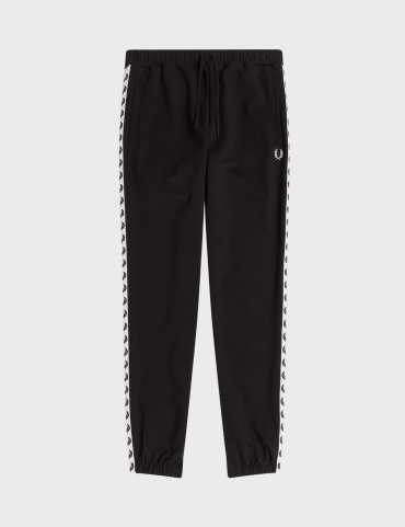 Fred Perry Contrast White Taped Track Pants SS23 (Black)