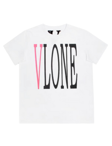 Vlone Staple Pink Logo T-shirt SS23 (White)