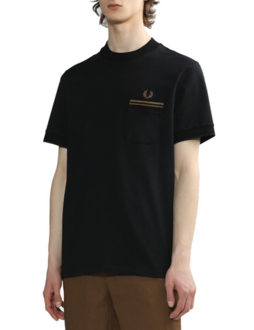 Fred Perry Loopback Jersey Pocket T-shirt 2023 (Black)