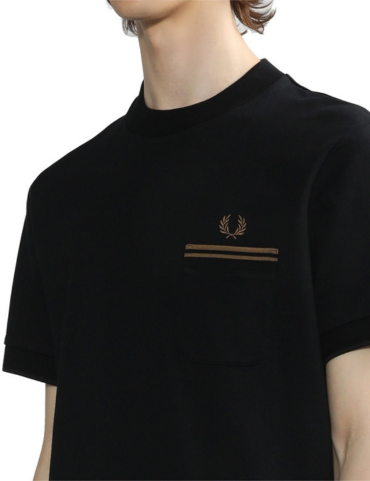 Fred Perry Loopback Jersey Pocket T-shirt 2023 (Black)