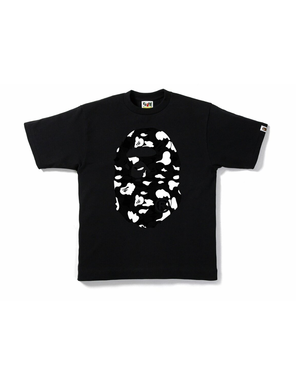 BAPE Stripe ABC Camo Big Ape Head Tee (Black) - Shop Streetwear, Sneakers, Slippers and Gifts online | Malaysia - The Factory KL