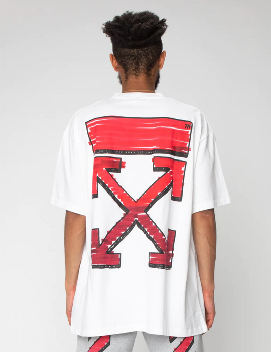 Off White Black and fuchsia Red Marker S/S 2021 T-shirt