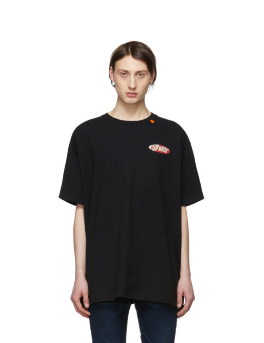 Off White Black and Red S/S Split Logo T-Shirt (Black)