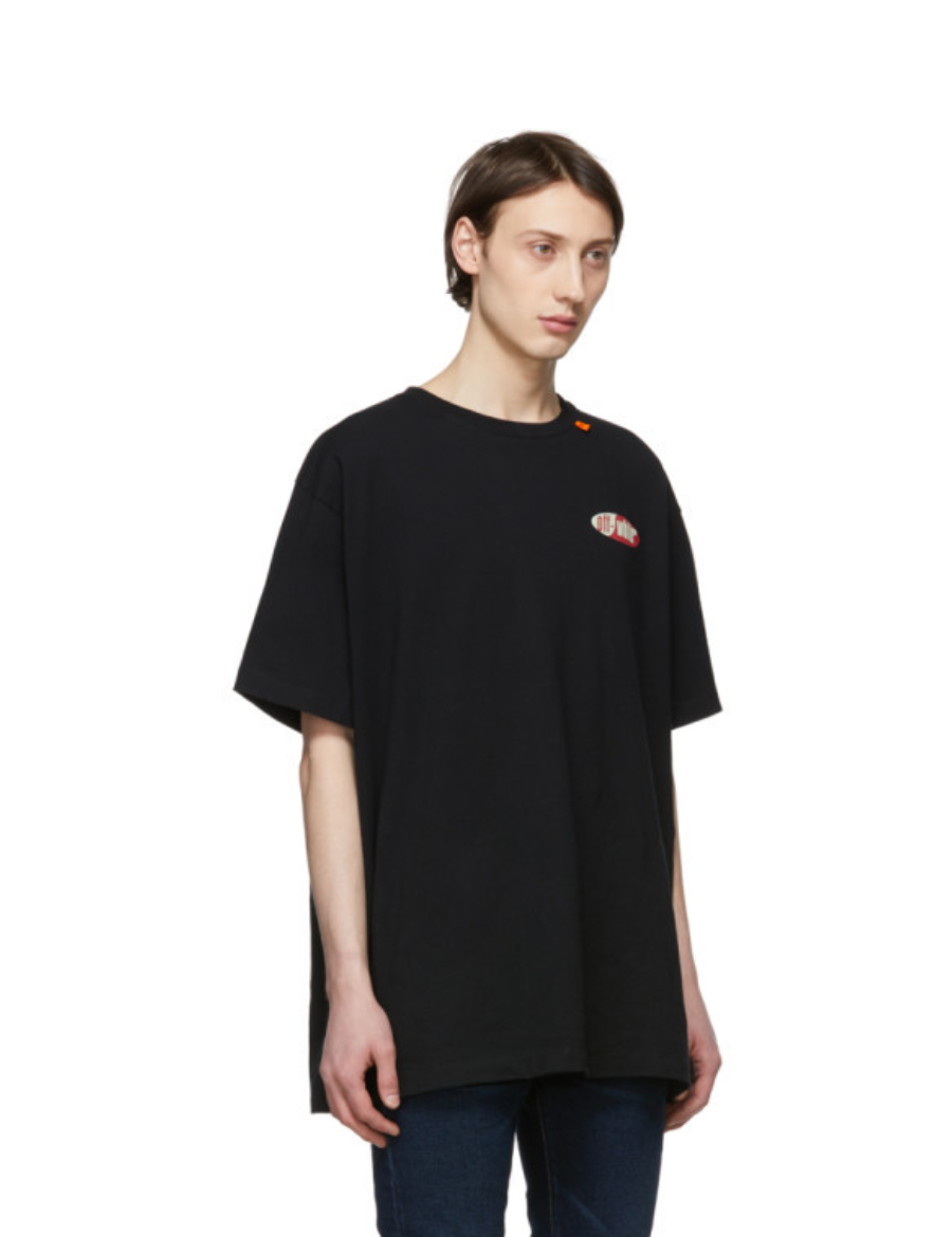 Off White Black and Red S/S Split Logo T-Shirt (Black)