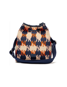 MLB Argyle Monogram New York Yankees Large Bucket Bag (Blue)