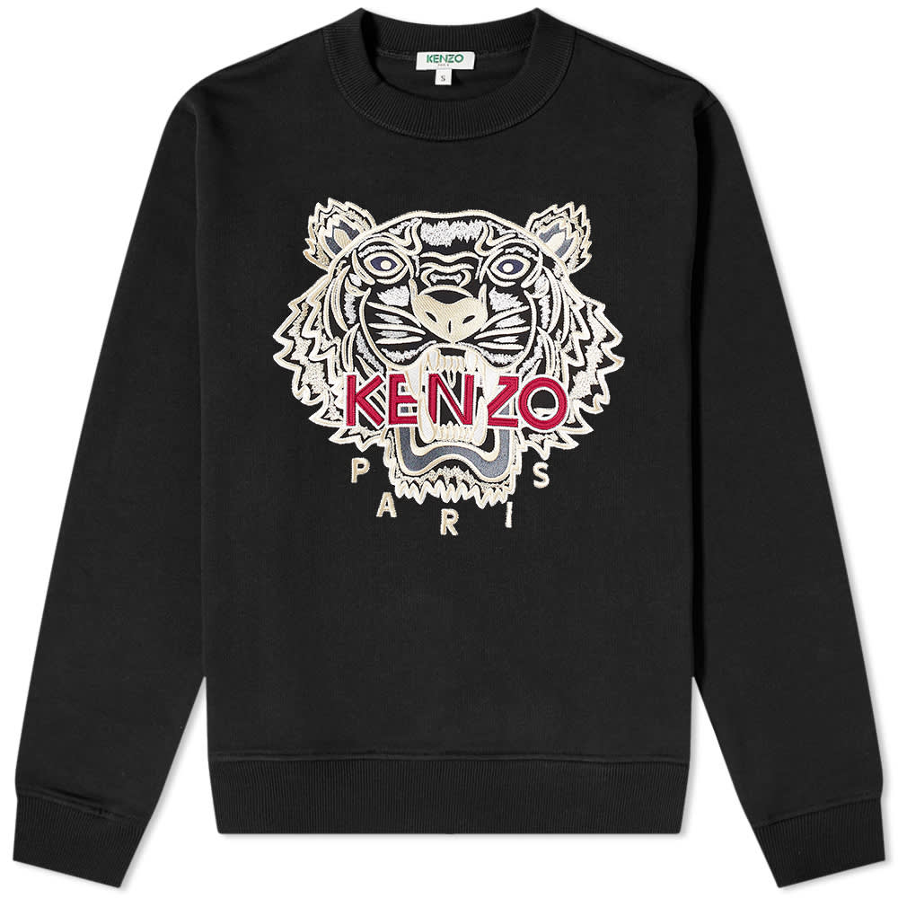 Kenzo Black Embroidered Tiger Varsity Sweatshirt