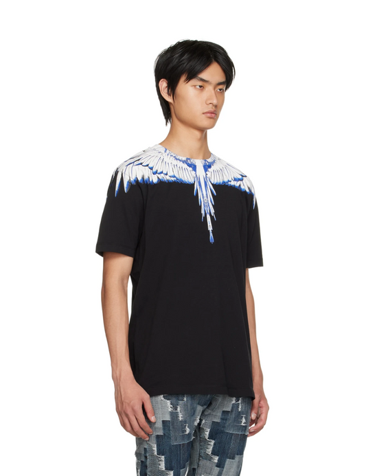 MARCELO BURLON COUNTY OF MILAN - White Blue Wings T-shirt (Black)