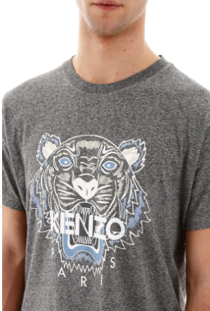 Kenzo Grey Blue Tiger Logo T-Shirt - Shop Streetwear, Sneakers, Slippers and Gifts online | Malaysia - The Factory KL