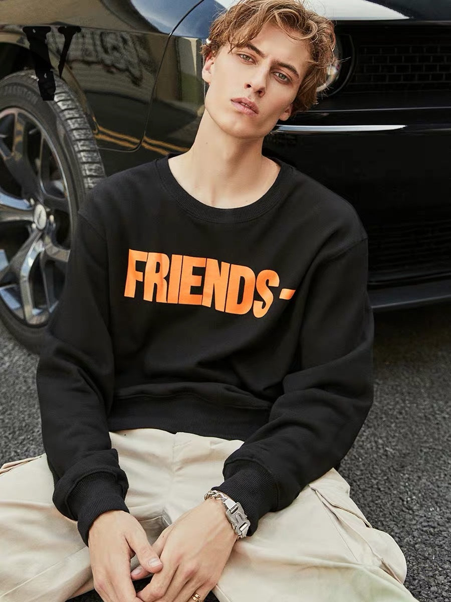Vlone Friends Orange Wording Sweatshirt - Shop Streetwear, Sneakers, Slippers and Gifts online | Malaysia - The Factory KL
