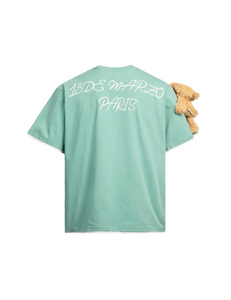 13 DE MARZO SHORT SLEEVE PLUSH BEAR TEE GREEN