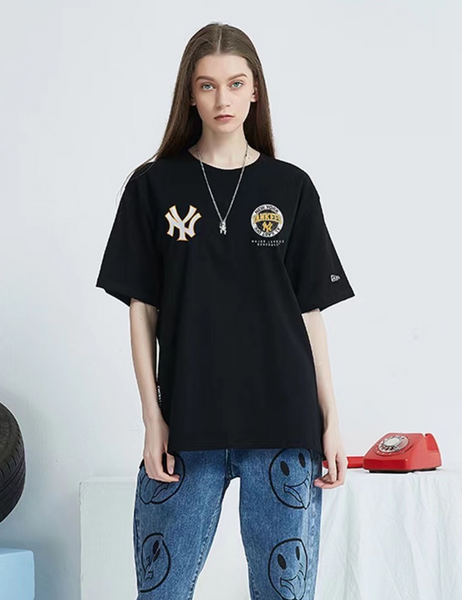 New Era T-Shirts, Tops & Vests  New York Yankees Mlb Metallic Black T-Shirt  - · Kales Tiles