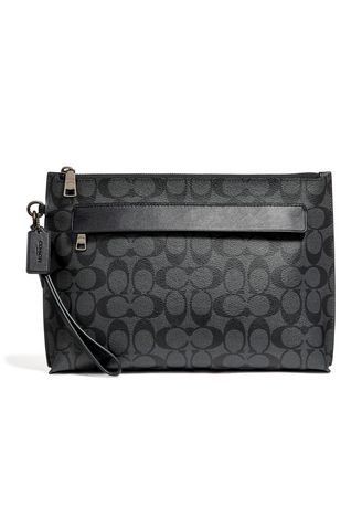 COACH CARRYALL POUCH IN SIGNATURE CANVAS (BLACK)
