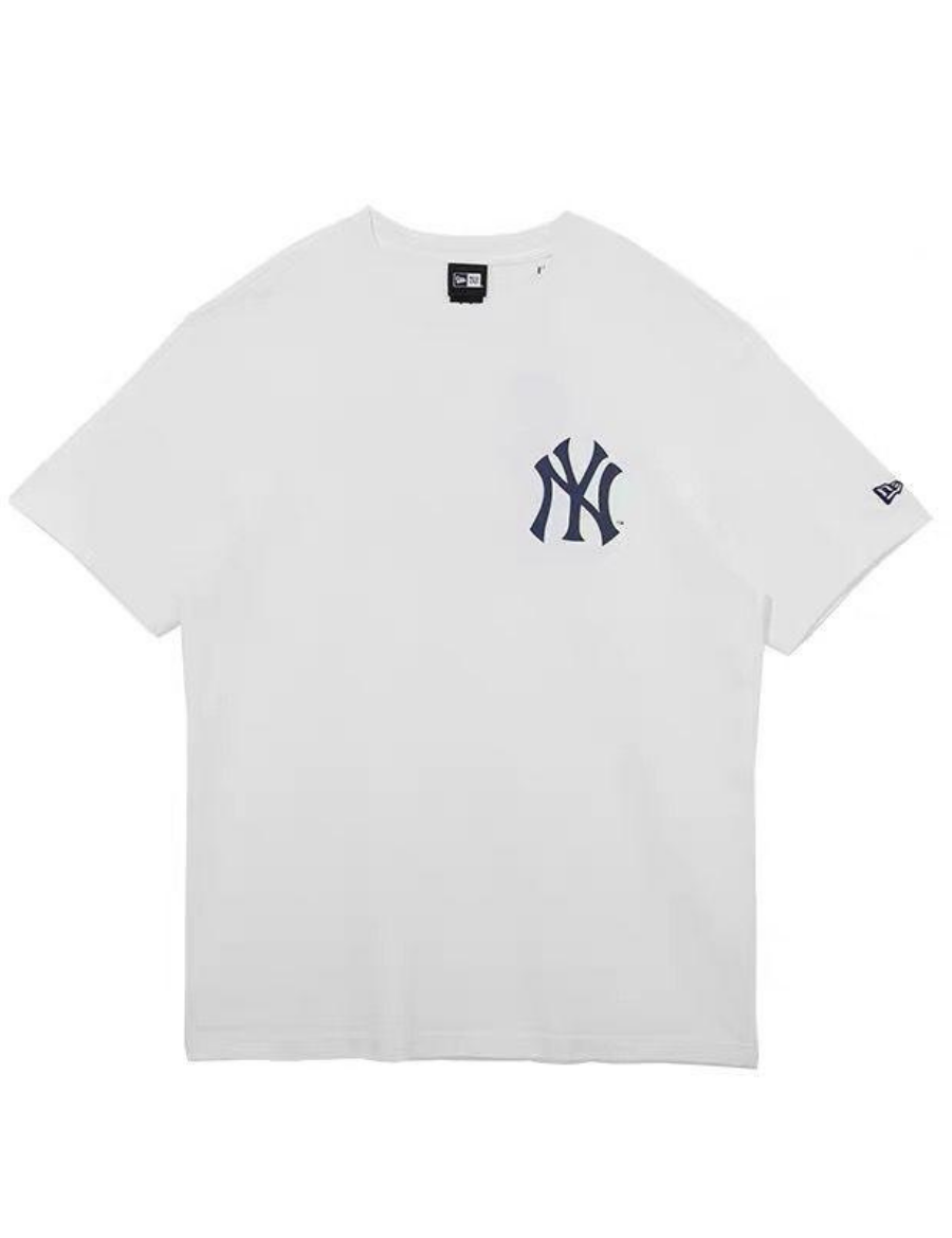 MLB New Era New York Yankees Printed Navy Logo T-shirt (White)