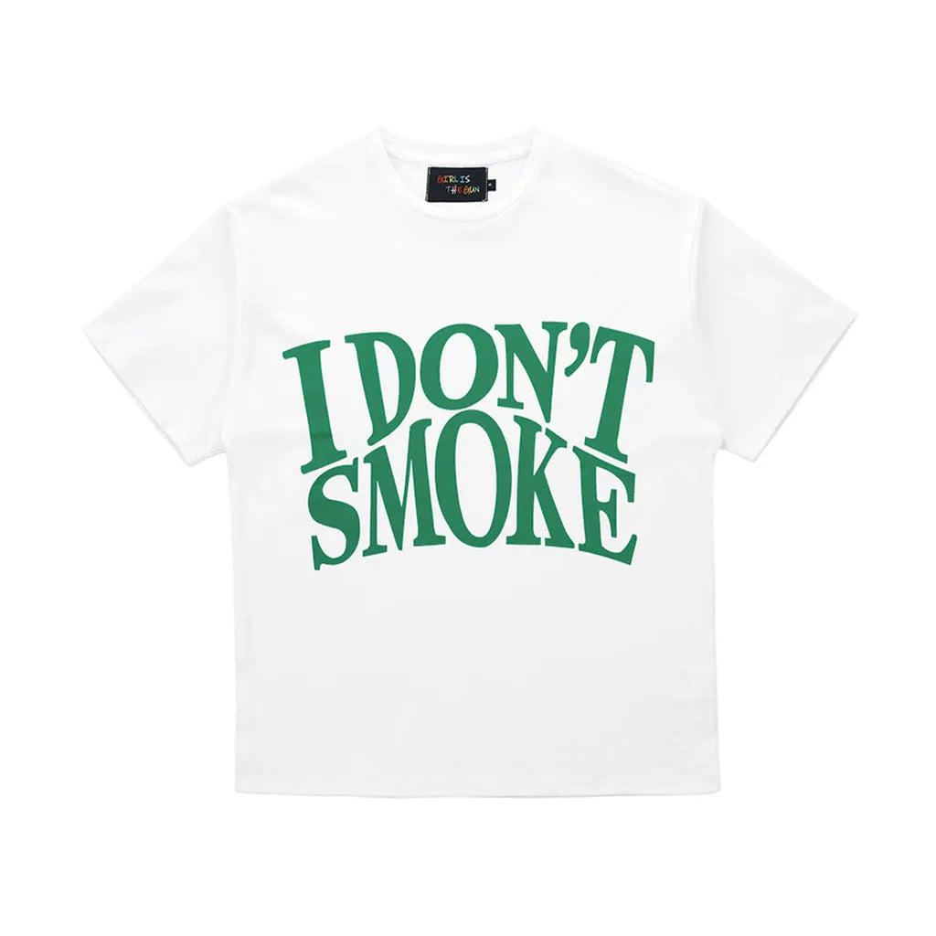 DONSMOKE Basic Logo "Green Slogan" Printing T-Shirt ( White )