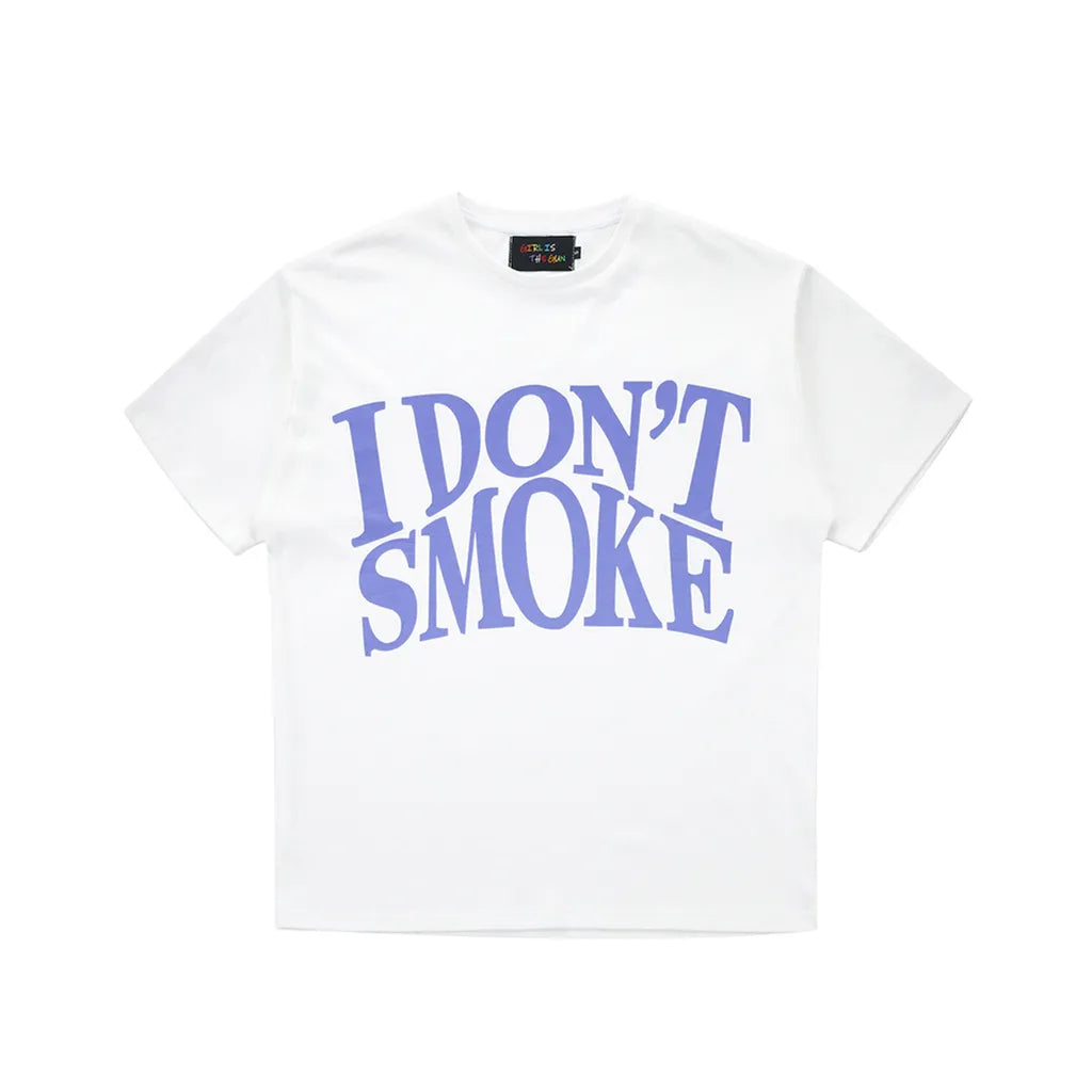 DONSMOKE Basic Logo "Purple Slogan" Printing T-Shirt ( White )