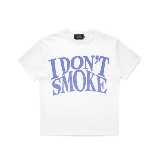 DONSMOKE Basic Logo "Purple Slogan" Printing T-Shirt (White)