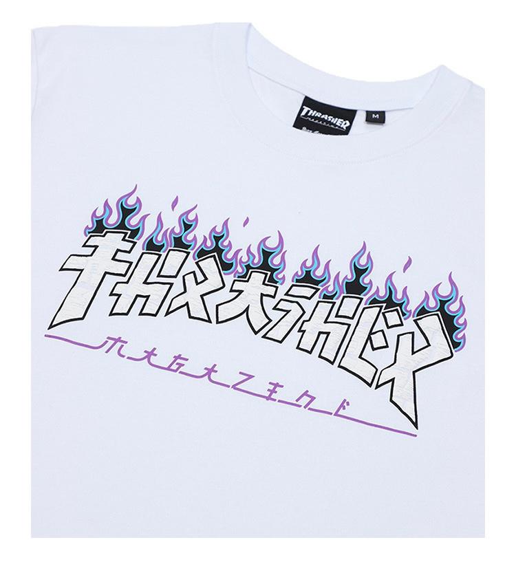Thrasher Godzilla Flame Logo T-shirt (White)