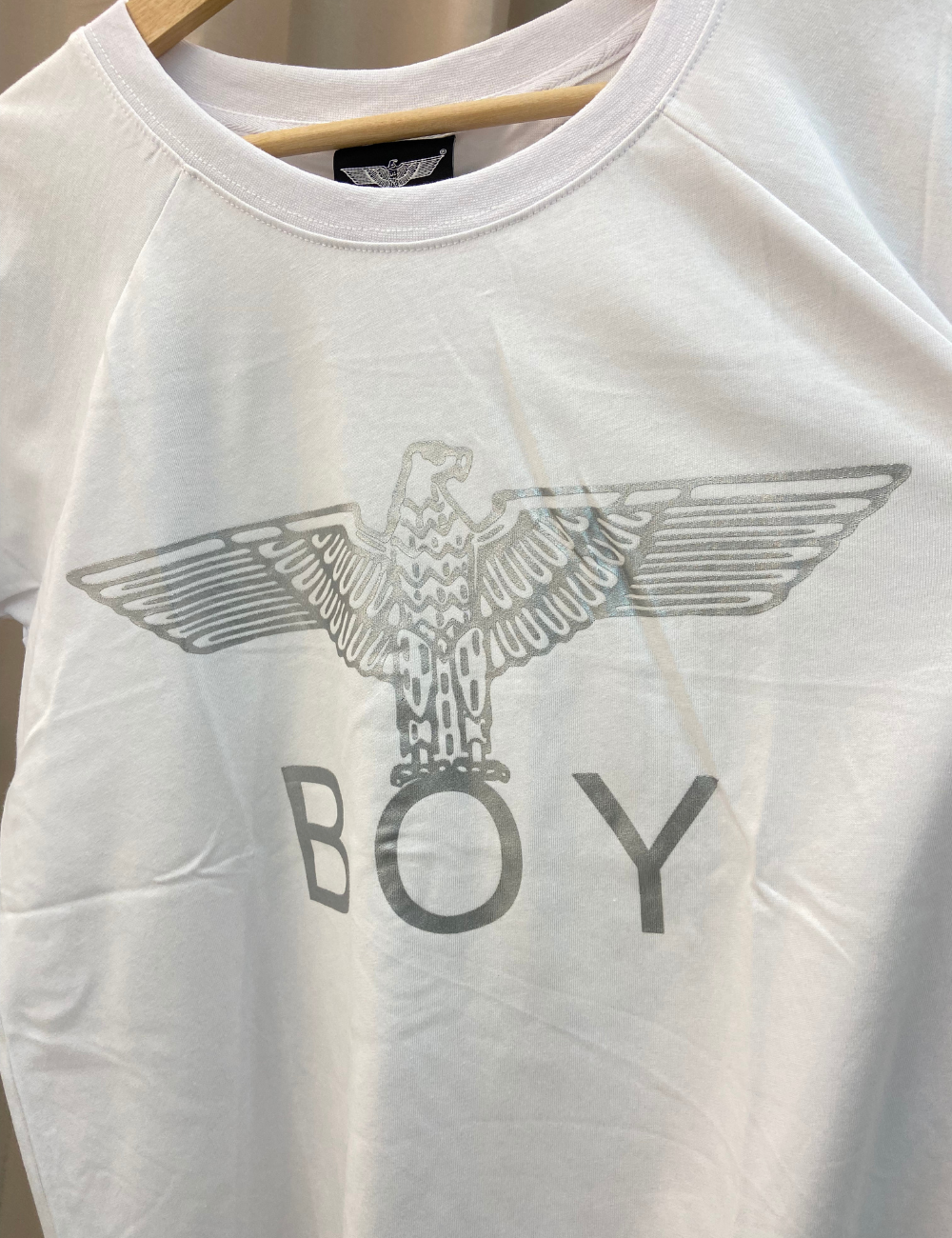 Boy London Grey Gold Eagle Feather Wings Tee (White)