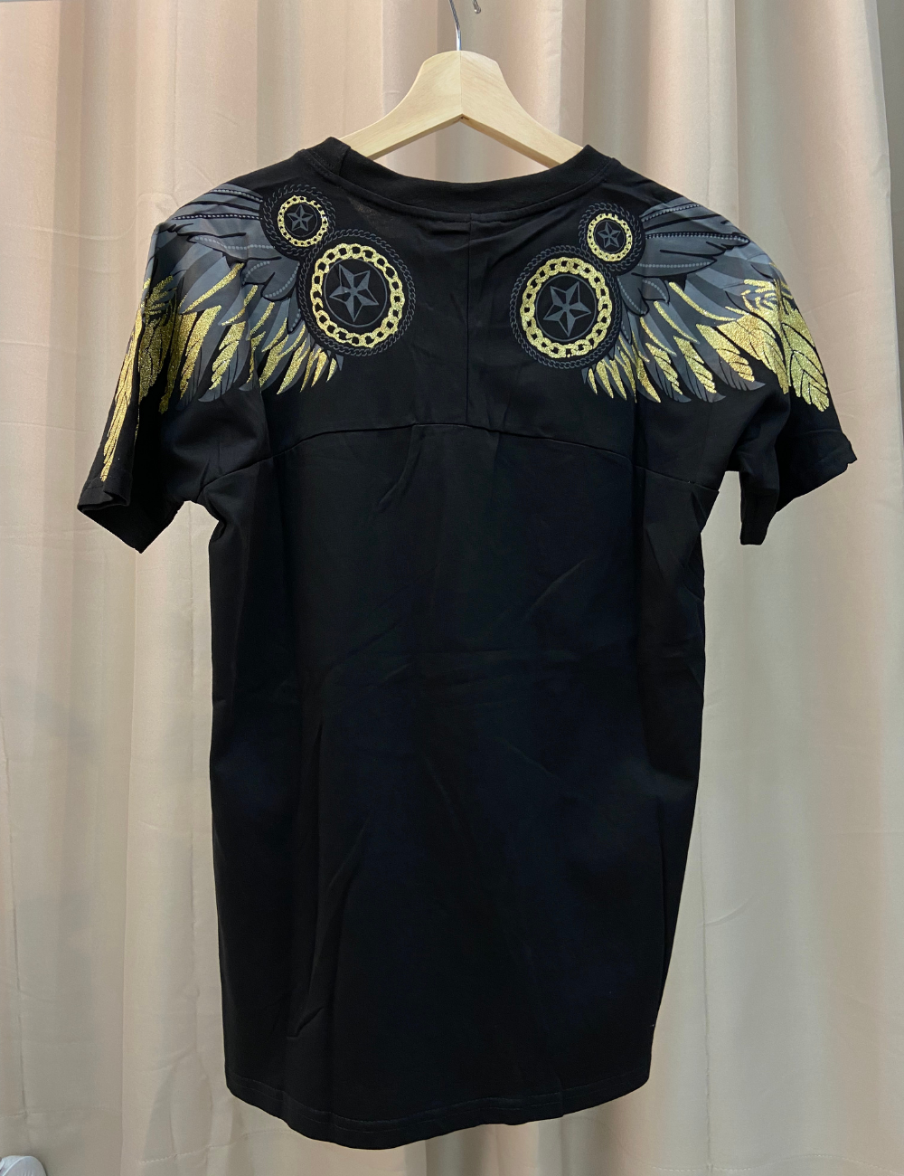 Boy London Grey Gold Eagle Feather Wings Tee (Black)