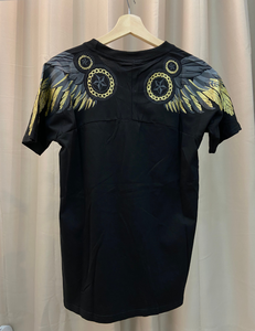 Boy London Grey Gold Eagle Feather Wings Tee (Black)